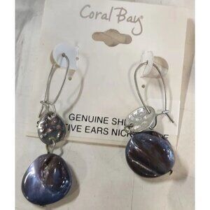 Natural Abalone Genuine Shell Earrings Polished Purplish 3rd Eye Crown Chakra